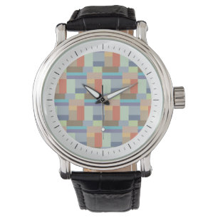 Montre Rétro motif géométrique d'architecture élégan