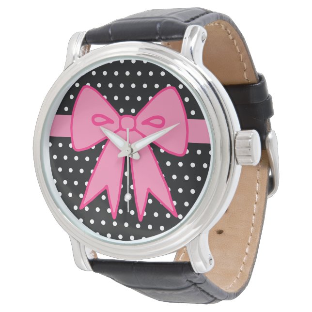 Montre Retro Pink Bow Watch (Incliné)