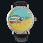 Montre Retro Surfer Couple Watch<br><div class="desc">Chaque jour peut être une journée à la plage avec cette Retro Surfer Couple Watch. Le style des années 60, design minimaliste, est doté d'un amoureux du soleil et d'un couple à la recherche de sensations fortes, prêts à prendre une vague. Le cadre est une oasis tropicale et insulaire avec...</div>