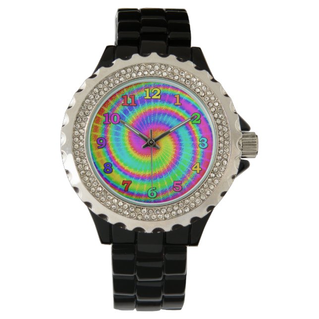 Montre Retro Tie Dye Hippie Psychedelic 2 (devant)