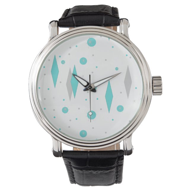 Montre Retro Turquoise Diamond & Starburst eWatch (devant)