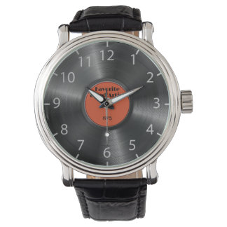 Montre Retro Vinyl Record Musique de musique de bande pré