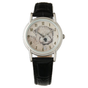Montre Revêtu doux Roue Peinture Terrier Art original