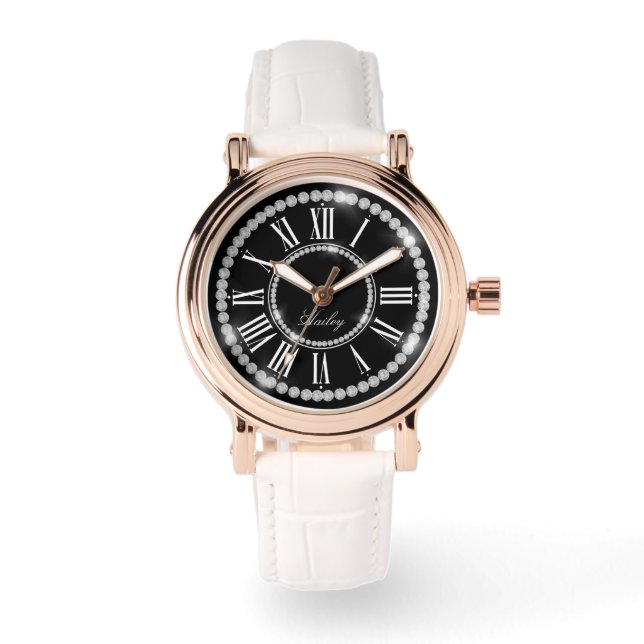 Montre Rhinestones Imprimées Élégantes Ajouter un nom Per (Recto)