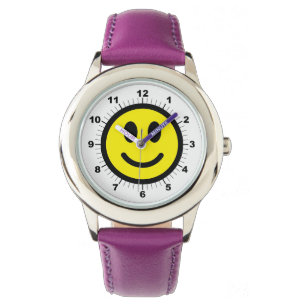 Montre Ribb violet à visage joyeux ajustable pour enfant
