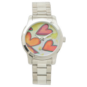 Montre Rire Coeurs Flying Colorful Art Custom Watch