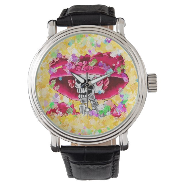 Montre Rire Skeleton Woman dans Red Bonnet (devant)