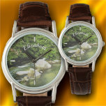 Montre Rivière Sud 0365 Cuir<br><div class="desc">Peinture Collection "River South 0365" Personnalisez la page du produit ou cliquez sur le bouton "Personnaliser" pour plus d'options de conception. Conçu à partir de ma peinture capturant une rivière que j'ai découvert lors d'un voyage au sud de Puerto Vallarta en route pour un Ranch Tequila. Situé juste au sud...</div>