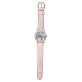 Montre Robe élégante bleue pour femme, florale et fantais (Plat)