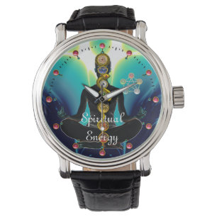 Montre RODE D'ASCLEPIUS 7 CHAKRAS, YOGA LOTUS POSE Bleu