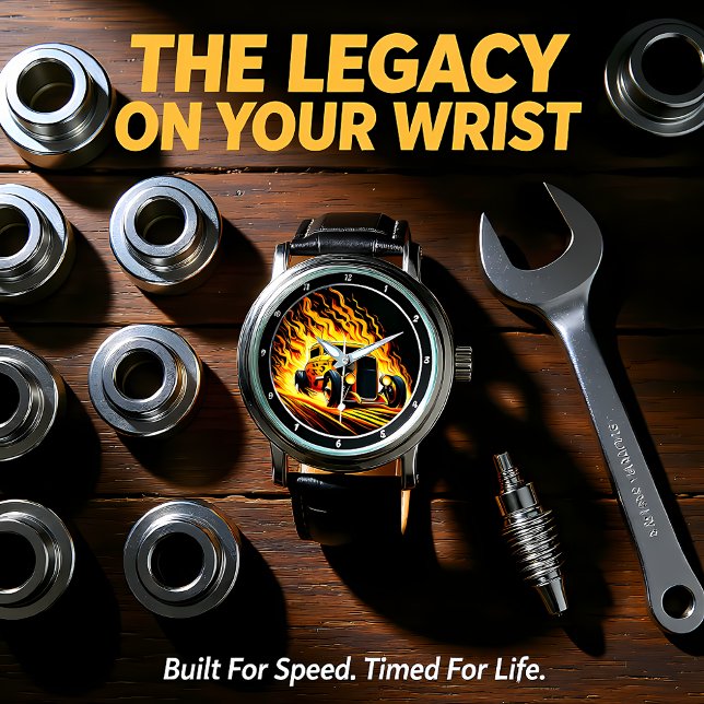 Montre Rodney jaune à toute vitesse, Route enflammée (Créateur téléchargé)