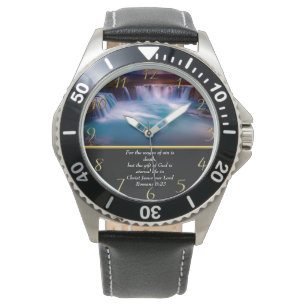 Montre Romains 6:23 La foi chrétienne une cascade d'or