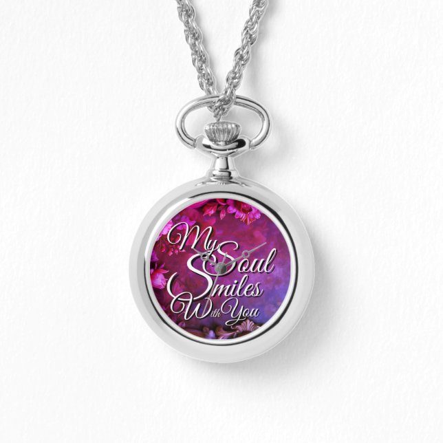 Montre Romantic Love Quotes Silver Necklace Watches (Recto)