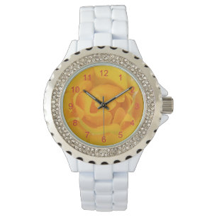 Montre Romantique Rose Jaune gouttes d'eau