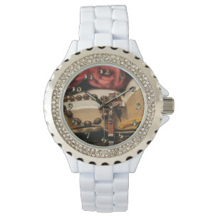 Montre Rosaire en bois avec Jésus en croix