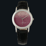 Montre Rose Bourgogne Gold Blush Pink Parties scintillant<br><div class="desc">Burgundy et or Rose - Blush Pink Sparkle Parties scintillant Script Monogramme Nom Monographie. Cela fait le cadeau parfait de remise de diplômes,  anniversaire,  mariage,  douche nuptiale,  anniversaire,  baby shower ou bachelorette pour quelqu'un qui aime le luxe glam et les styles chic.</div>