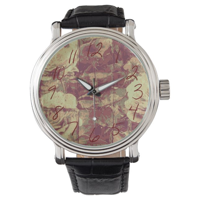 Montre Rose camouflage pattern on tiled wall ground (devant)