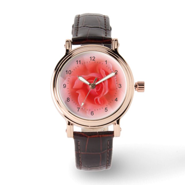 Montre rose corail rose (Recto)