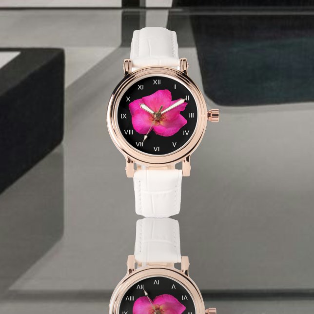 Montre Rose de stylo à plumes - chiffres romains (Créateur téléchargé)