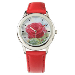 Montre Rose en gouttes de pluie