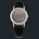 Montre Rose en terre cuite or bleu Parties scintillant ro<br><div class="desc">Terracotta et Rose Gold - Blush Pink Sparkle Parties scintillant Script Monogramme Nom Monographie. Cela fait le cadeau parfait de remise de diplômes,  anniversaire,  mariage,  douche nuptiale,  anniversaire,  baby shower ou bachelorette pour quelqu'un qui aime le luxe glam et les styles chic.</div>