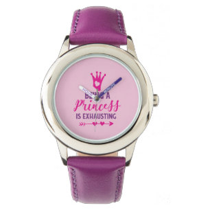 Montre Rose et violet Être une princesse est épuisant