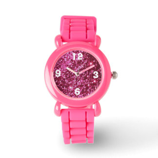 Montre rose étincelante