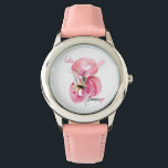 Montre Rose exotique moderne Flamant rose Aquarelle<br><div class="desc">Rose exotique moderne Flamant rose Aquarelle</div>