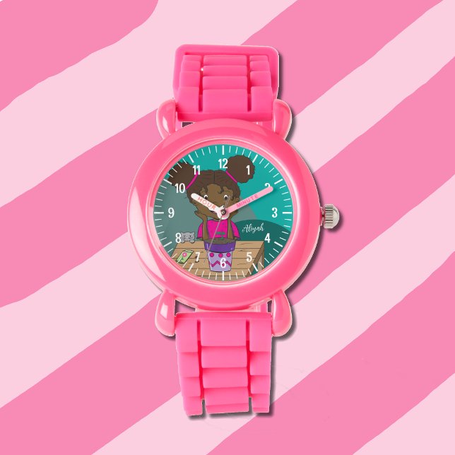 Montre rose fille en croissance avec nom (Créateur téléchargé)