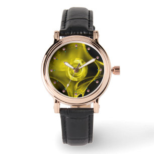 MONTRE ROSE FRACTAL JAUNE LÉGER