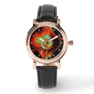 MONTRE ROSE FRACTAL VERT BLEU