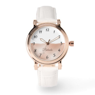 Montre Rose Gold Ajouter nom minimaliste