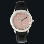 Montre Rose Gold Blush Pink Parties scintillant Script Mo<br><div class="desc">Rose Gold - Blush Pink Sparkle Parties scintillant Script Monogramme Nom Monographie. Cela rend le cadeau parfait pour 16 ans,  mariage,  douche nuptiale,  anniversaire,  baby shower ou bachelorette pour quelqu'un qui aime le luxe glam et les styles chic.</div>