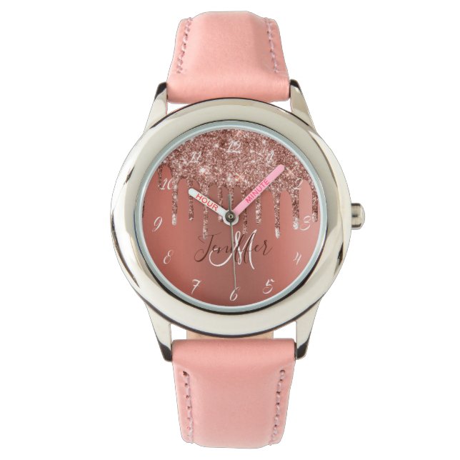 Montre Rose Gold Glitter Drips (devant)