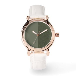Montre Rose-Gold -Gold personnalisé Split Moss Green