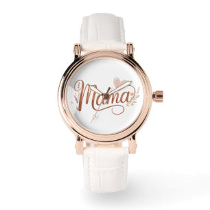 Montre Rose Gold "Mama" Watch - Elegant New Mom Cadeau