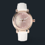 Montre Rose Gold Parties scintillant personnalisé Nom du<br><div class="desc">Regarder avec Rose Parties scintillant or Blush Drips Texte personnalisé Rose Girly cadeau moderne - Ajouter votre texte unique / nom ou supprimer du texte - Faire vos lunettes spéciales Cadeaux - Redimensionner et déplacer ou ajouter du texte / des éléments avec outil de personnalisation. Choisissez les polices / taille...</div>