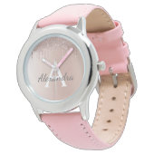 Montre Rose Gold - Parties scintillant rose pâle Nom du m (Incliné)