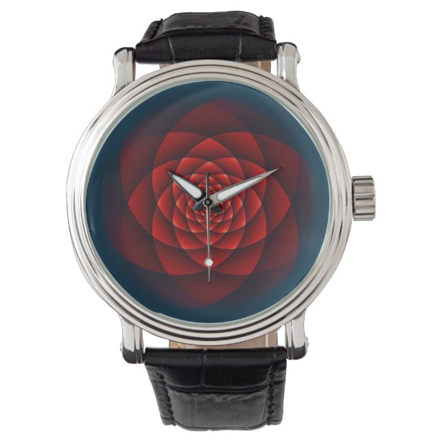 Montre Rose Kaleidoscope rouge + votre idée (devant)