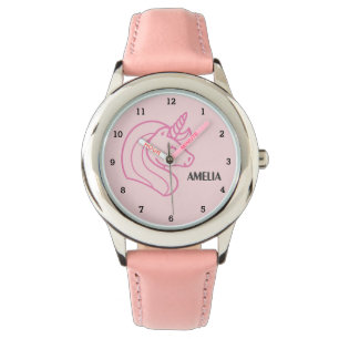 Montre rose licorne magique Boho pour filles