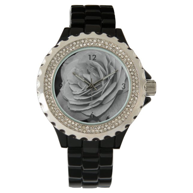 Montre Rose noire et blanche (devant)