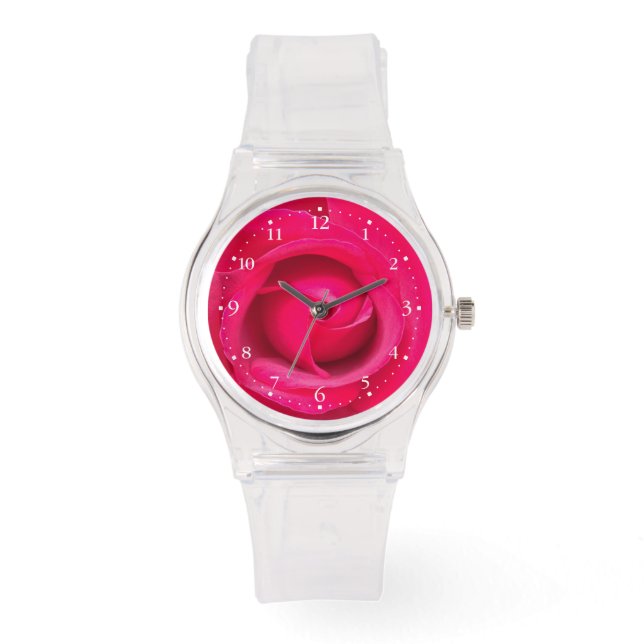 Montre Rose rose romantique rouge (Recto)