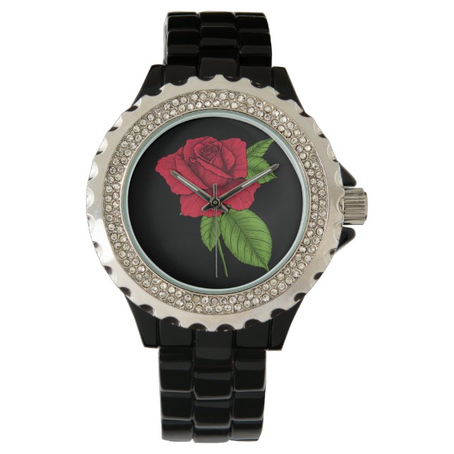 Montre Rose rouge 2 (devant)