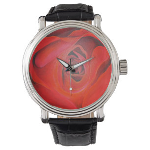 Montre Rose rouge en forme de coeur