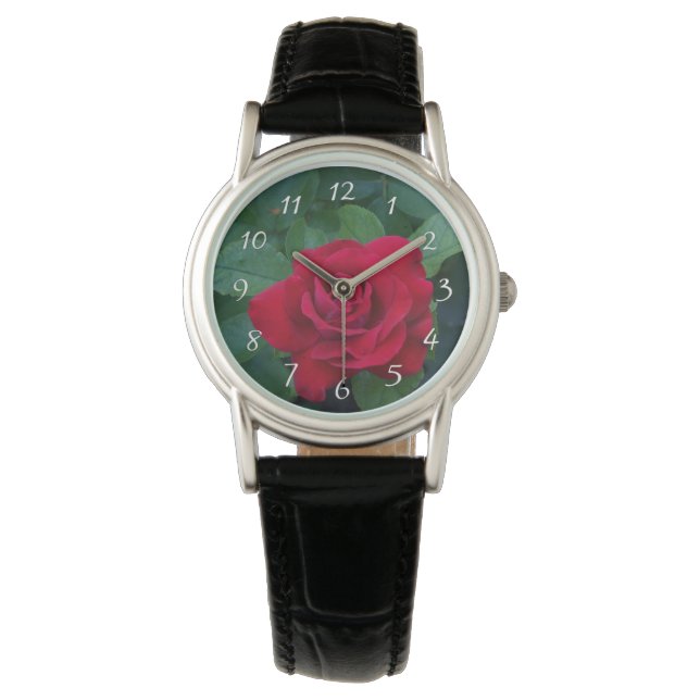 Montre Rose rouge proche (devant)