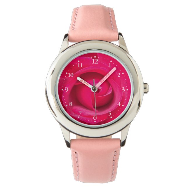 Montre Rose rouge romantique (devant)
