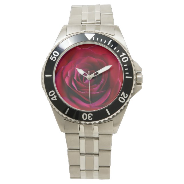 Montre Rose Rouge Romantique Rose Montres poignées (devant)