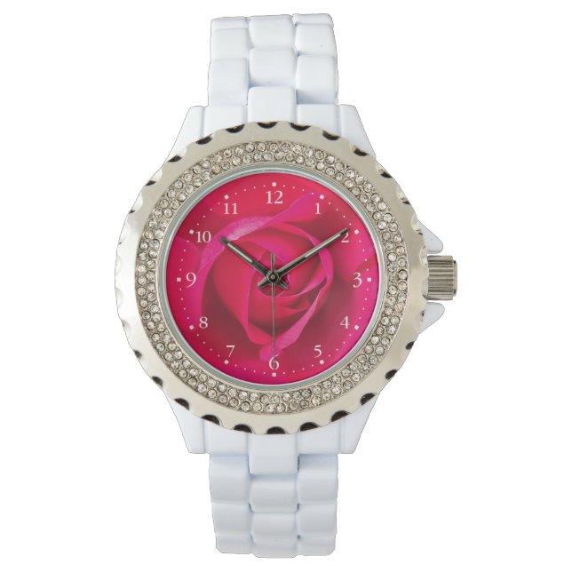 Montre Rose rouge romantique v2 (devant)