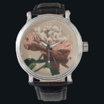 Montre Rose rouge rubis aux accents blancs<br><div class="desc">Originaire de Chariklia Zarris,  cette rose rouge rubis s'étend vers une lumière illuminant ses pétales. Est-ce le soleil qui brille sur le rose,  ou une lumière artificielle ? Une belle pièce pour commencer votre collection d'art !</div>