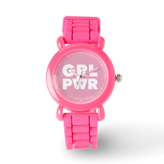 Montre Rose vif:Pouvoir des filles (Recto)
